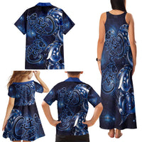 New Zealand Gecko Maori Art Tattoo Family Matching Tank Maxi Dress and Hawaiian Shirt Matariki Mode LT03 - Polynesian Pride
