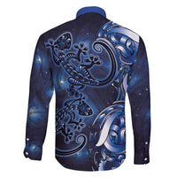 New Zealand Gecko Maori Art Tattoo Family Matching Tank Maxi Dress and Hawaiian Shirt Matariki Mode LT03 - Polynesian Pride