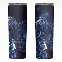 New Zealand Gecko Maori Art Tattoo Skinny Tumbler Matariki Mode LT03 Blue - Polynesian Pride