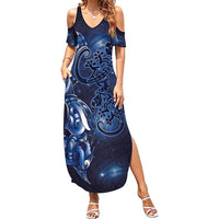 New Zealand Gecko Maori Art Tattoo Summer Maxi Dress Matariki Mode