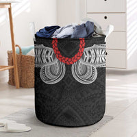 Samoan Traditional Art Tattoos Laundry Basket Tatau Tribal Motifs with Ula Fala Black LT03 Black - Polynesian Pride