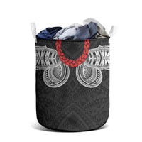 Samoan Traditional Art Tattoos Laundry Basket Tatau Tribal Motifs with Ula Fala Black LT03 - Polynesian Pride