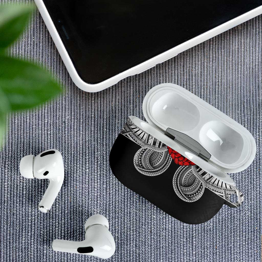 Samoan Traditional Art Tattoos AirPods Case Tatau Tribal Motifs with Ula Fala Black LT03 - Polynesian Pride