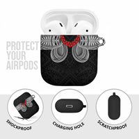 Samoan Traditional Art Tattoos AirPods Case Tatau Tribal Motifs with Ula Fala Black LT03 - Polynesian Pride
