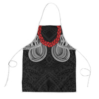 Samoan Traditional Art Tattoos Apron Tatau Tribal Motifs with Ula Fala Black LT03 Black - Polynesian Pride