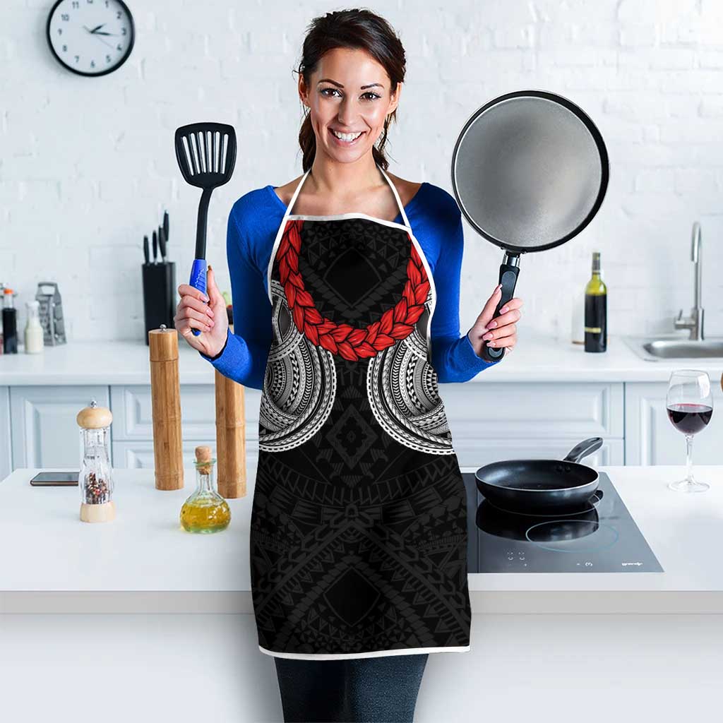 Samoan Traditional Art Tattoos Apron Tatau Tribal Motifs with Ula Fala Black LT03 - Polynesian Pride