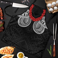 Samoan Traditional Art Tattoos Apron Tatau Tribal Motifs with Ula Fala Black LT03 Black - Polynesian Pride