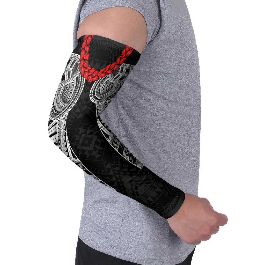Samoan Traditional Art Tattoos Arm Sleeves Tatau Tribal Motifs with Ula Fala Black LT03 - Polynesian Pride