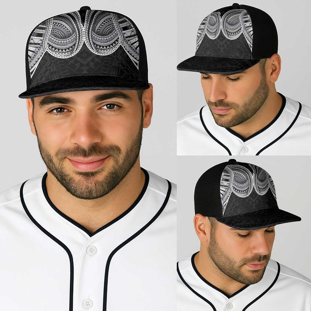 Samoan Traditional Art Tattoos Baseball Net Cap Tatau Tribal Motifs with Ula Fala Black LT03 - Polynesian Pride