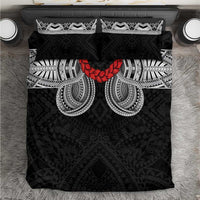 Samoan Traditional Art Tattoos Bedding Set Tatau Tribal Motifs with Ula Fala Black LT03 Black - Polynesian Pride