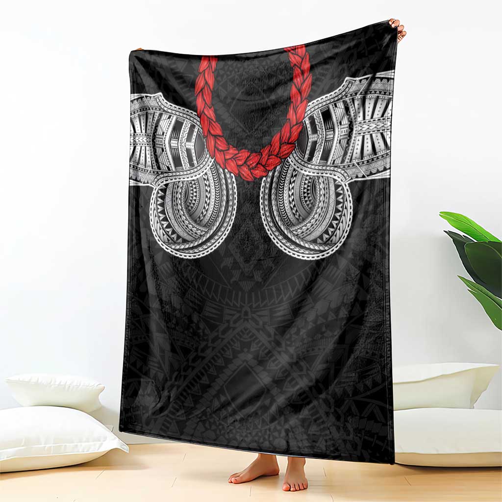 Samoan Traditional Art Tattoos Blanket Tatau Tribal Motifs with Ula Fala Black LT03 - Polynesian Pride