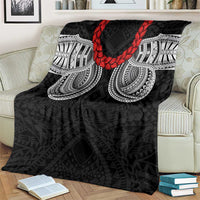 Samoan Traditional Art Tattoos Blanket Tatau Tribal Motifs with Ula Fala Black LT03 - Polynesian Pride