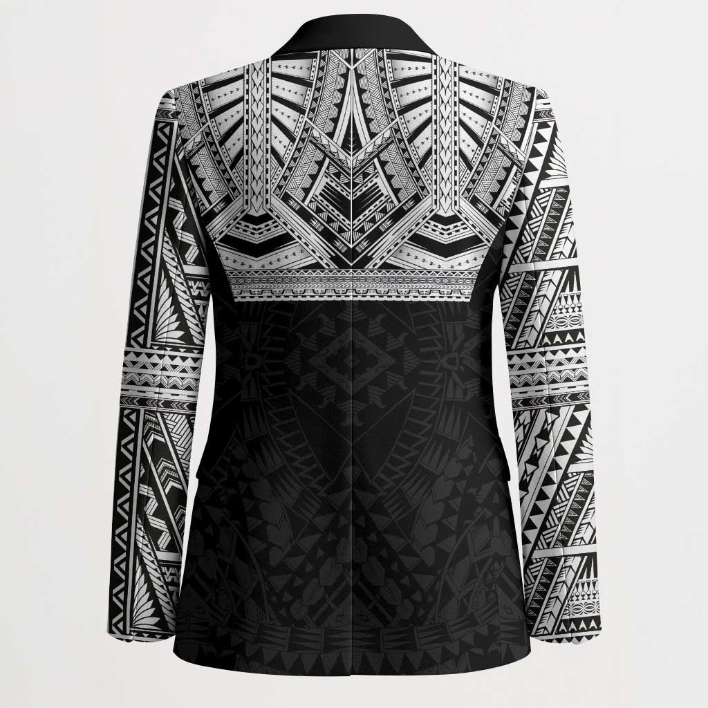 Samoan Traditional Art Tattoos Blazer Tatau Tribal Motifs with Ula Fala Black LT03 - Polynesian Pride