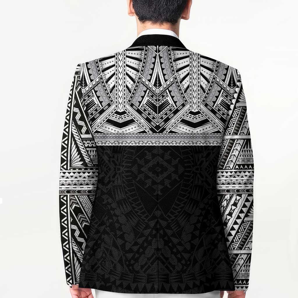 Samoan Traditional Art Tattoos Blazer Tatau Tribal Motifs with Ula Fala Black LT03 - Polynesian Pride