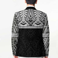 Samoan Traditional Art Tattoos Blazer Tatau Tribal Motifs with Ula Fala Black LT03 - Polynesian Pride