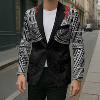 Samoan Traditional Art Tattoos Blazer Tatau Tribal Motifs with Ula Fala Black LT03 - Polynesian Pride