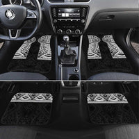 Samoan Traditional Art Tattoos Car Mats Tatau Tribal Motifs with Ula Fala Black LT03 Set 4pcs Black - Polynesian Pride