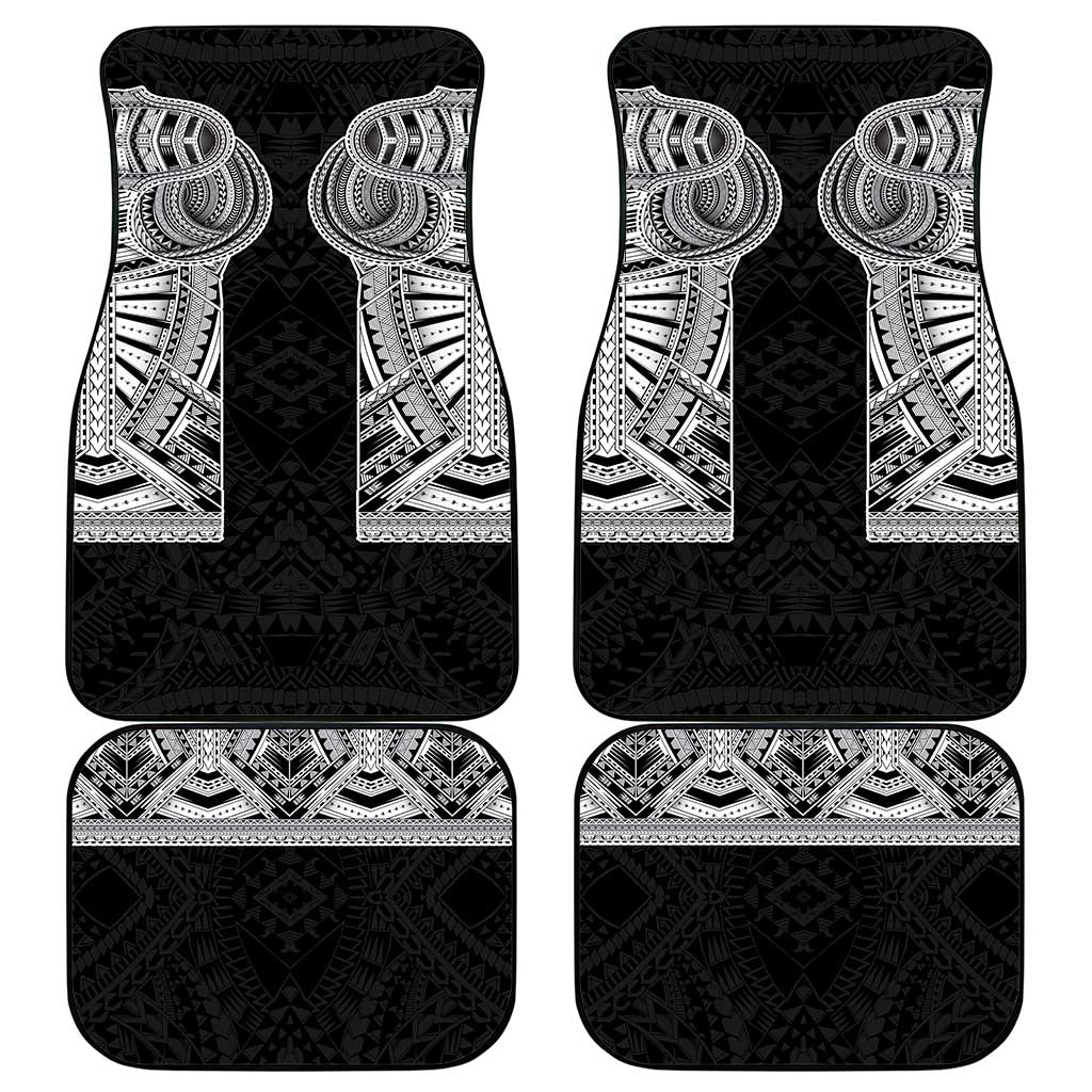 Samoan Traditional Art Tattoos Car Mats Tatau Tribal Motifs with Ula Fala Black LT03 - Polynesian Pride