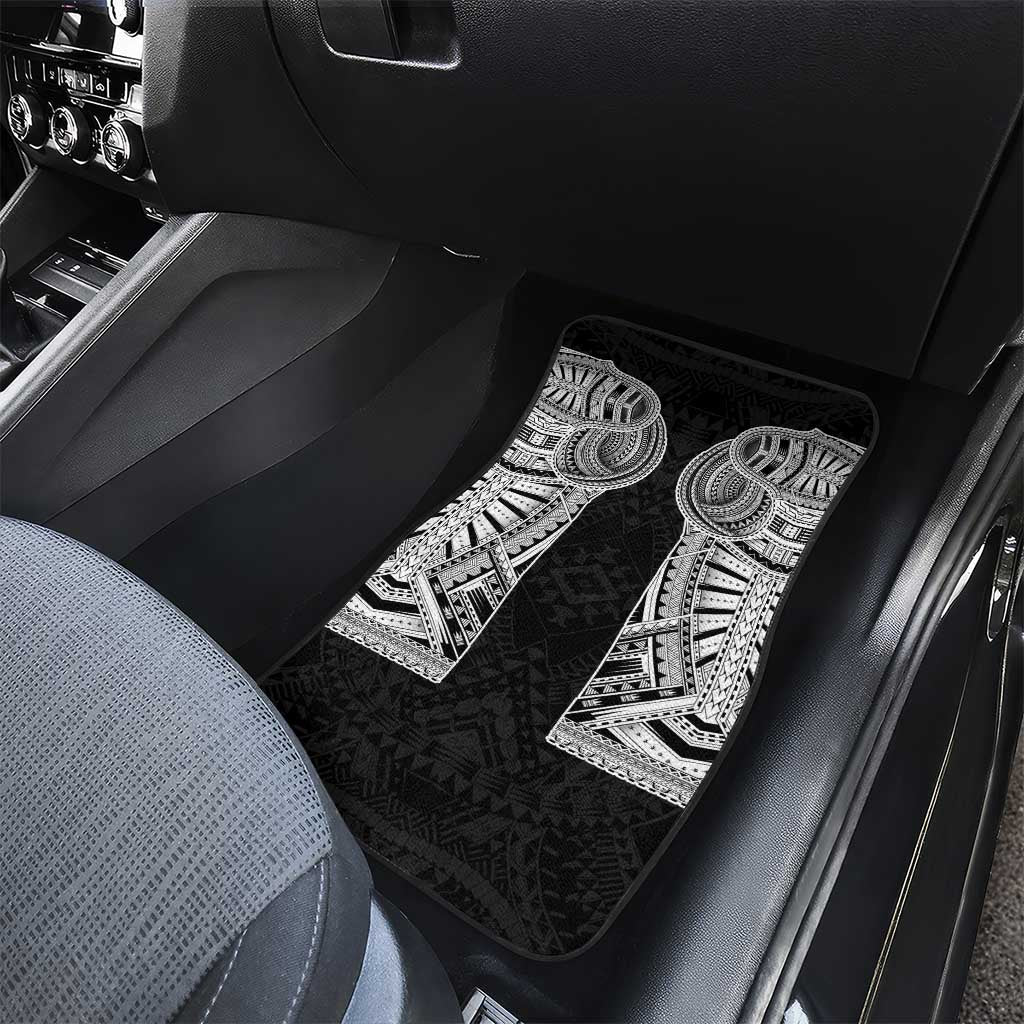 Samoan Traditional Art Tattoos Car Mats Tatau Tribal Motifs with Ula Fala Black LT03 - Polynesian Pride