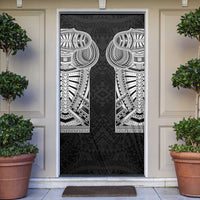Samoan Traditional Art Tattoos Door Cover Tatau Tribal Motifs with Ula Fala Black LT03 Black - Polynesian Pride