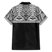 Samoan Traditional Art Tattoos Family Matching Long Sleeve Bodycon Dress and Hawaiian Shirt Tatau Tribal Motifs with Ula Fala Black LT03 - Polynesian Pride