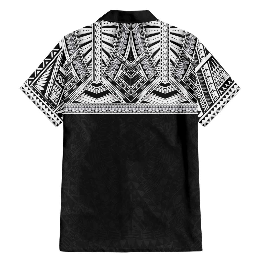 Samoan Traditional Art Tattoos Family Matching Short Sleeve Bodycon Dress and Hawaiian Shirt Tatau Tribal Motifs with Ula Fala Black LT03 - Polynesian Pride