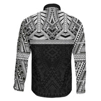 Samoan Traditional Art Tattoos Family Matching Short Sleeve Bodycon Dress and Hawaiian Shirt Tatau Tribal Motifs with Ula Fala Black LT03 - Polynesian Pride