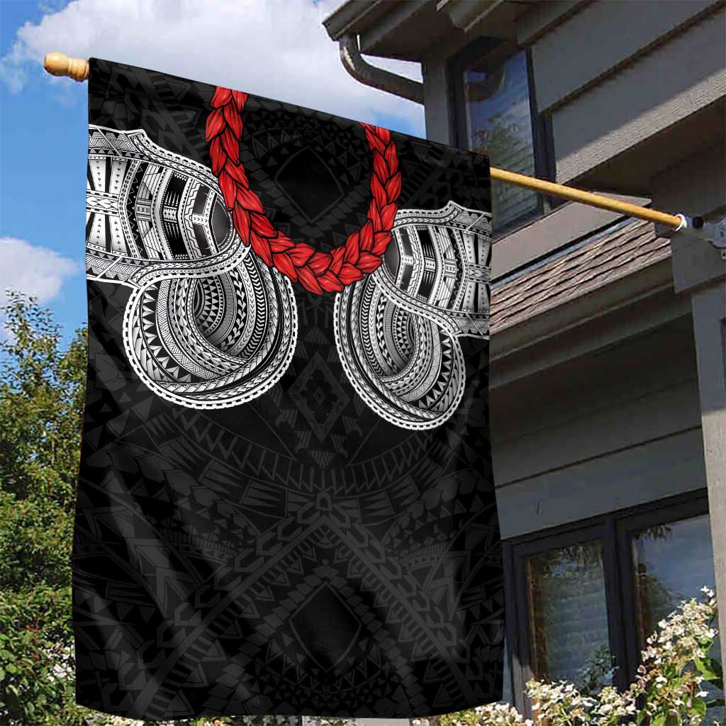 Samoan Traditional Art Tattoos Garden Flag Tatau Tribal Motifs with Ula Fala Black LT03 - Polynesian Pride