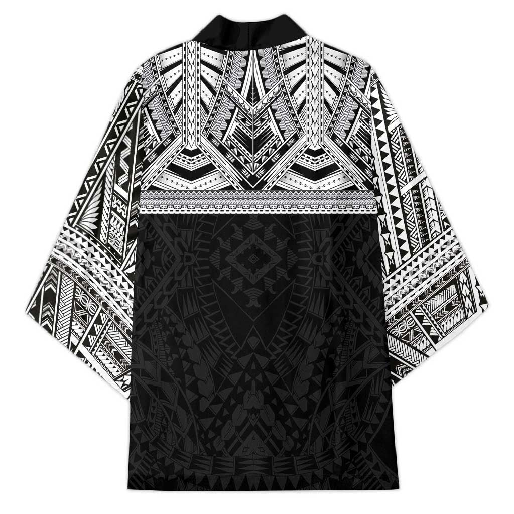 Samoan Traditional Art Tattoos Kimono Tatau Tribal Motifs with Ula Fala Black LT03 - Polynesian Pride