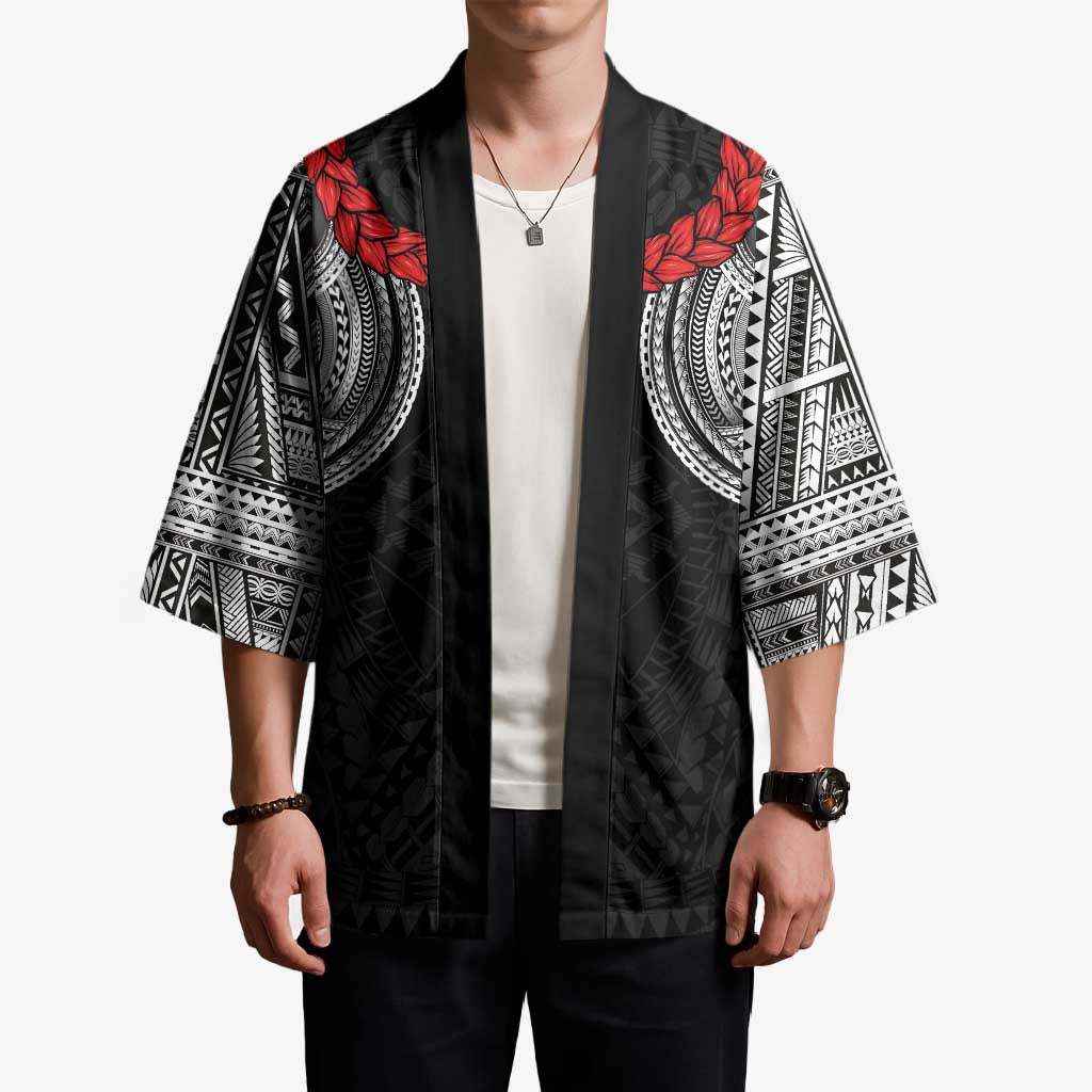 Samoan Traditional Art Tattoos Kimono Tatau Tribal Motifs with Ula Fala Black LT03 - Polynesian Pride