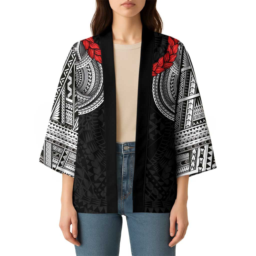 Samoan Traditional Art Tattoos Kimono Tatau Tribal Motifs with Ula Fala Black LT03 - Polynesian Pride
