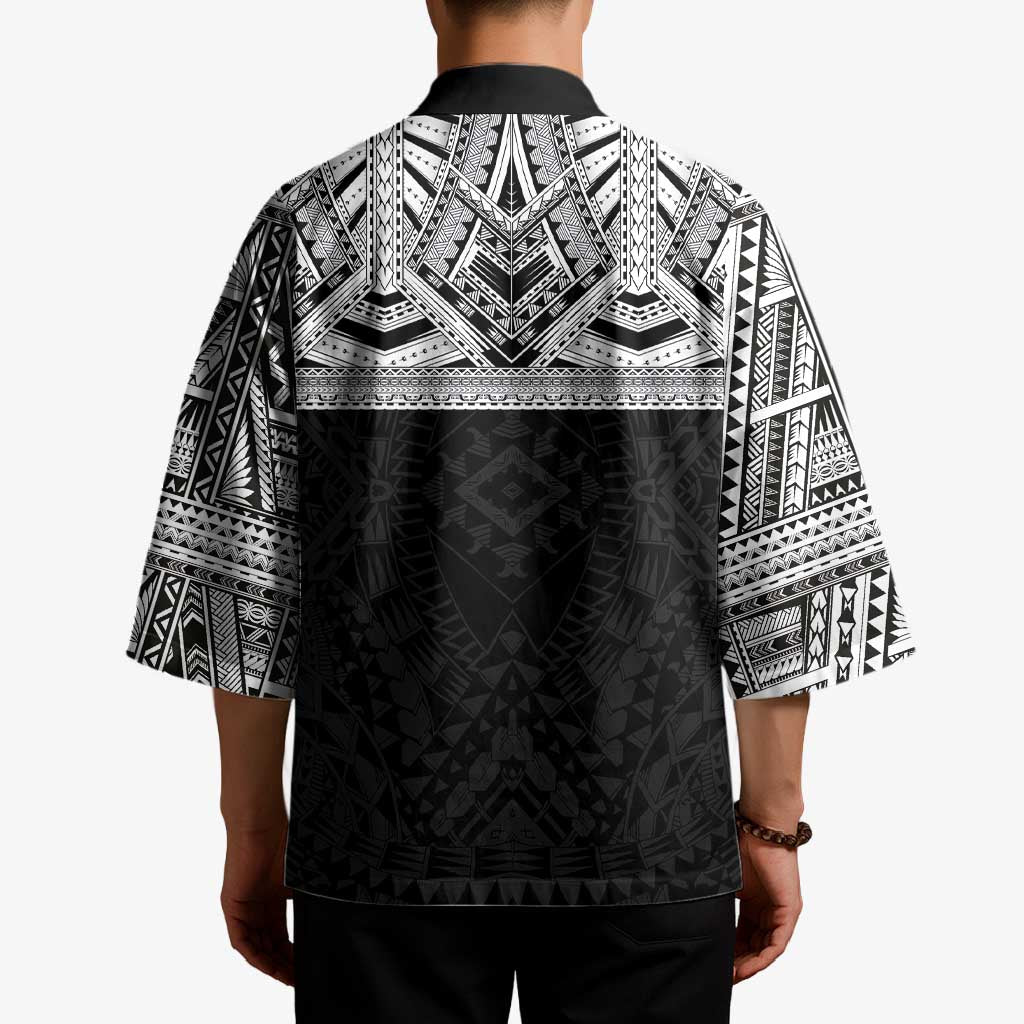 Samoan Traditional Art Tattoos Kimono Tatau Tribal Motifs with Ula Fala Black LT03 - Polynesian Pride