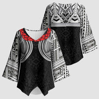 Samoan Traditional Art Tattoos Kimono Sleeve Blouse Tatau Tribal Motifs with Ula Fala Black LT03 - Polynesian Pride