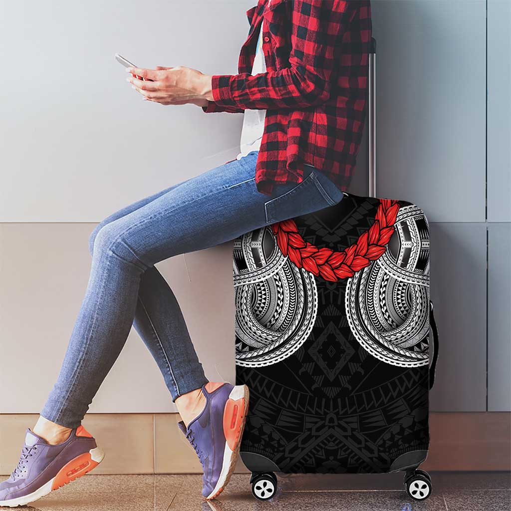 Samoan Traditional Art Tattoos Luggage Cover Tatau Tribal Motifs with Ula Fala Black LT03 - Polynesian Pride