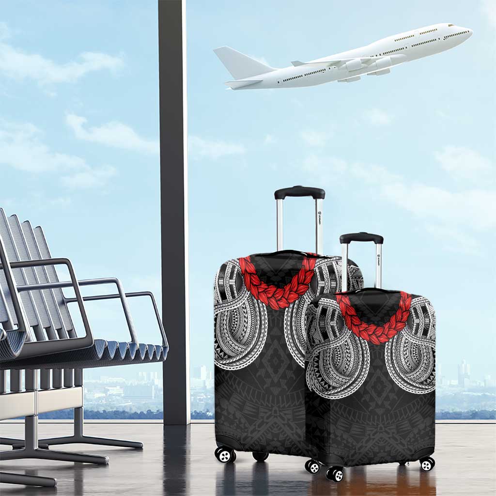 Samoan Traditional Art Tattoos Luggage Cover Tatau Tribal Motifs with Ula Fala Black LT03 - Polynesian Pride