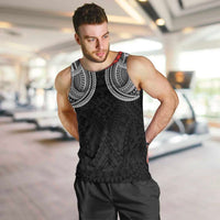Samoan Traditional Art Tattoos Men Tank Top Tatau Tribal Motifs with Ula Fala Black LT03 Black - Polynesian Pride
