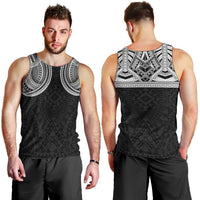 Samoan Traditional Art Tattoos Men Tank Top Tatau Tribal Motifs with Ula Fala Black LT03 - Polynesian Pride