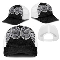 Samoan Traditional Art Tattoos Mesh Trucker Cap Tatau Tribal Motifs with Ula Fala Black LT03 - Polynesian Pride
