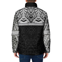 Samoan Traditional Art Tattoos Padded Jacket Tatau Tribal Motifs with Ula Fala Black LT03 - Polynesian Pride