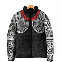 Samoan Traditional Art Tattoos Padded Jacket Tatau Tribal Motifs with Ula Fala Black LT03 - Polynesian Pride