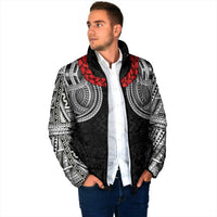Samoan Traditional Art Tattoos Padded Jacket Tatau Tribal Motifs with Ula Fala Black LT03 - Polynesian Pride