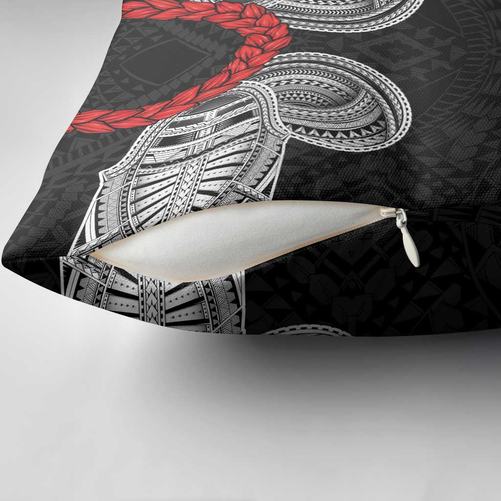 Samoan Traditional Art Tattoos Pillow Cover Tatau Tribal Motifs with Ula Fala Black LT03 - Polynesian Pride
