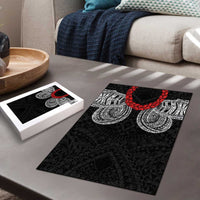 Samoan Traditional Art Tattoos Puzzle Tatau Tribal Motifs with Ula Fala Black LT03 - Polynesian Pride