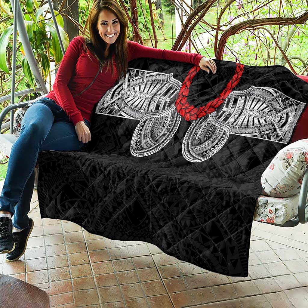 Samoan Traditional Art Tattoos Quilt Tatau Tribal Motifs with Ula Fala Black LT03 - Polynesian Pride