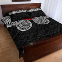 Samoan Traditional Art Tattoos Quilt Bed Set Tatau Tribal Motifs with Ula Fala Black LT03 - Polynesian Pride