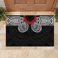 Samoan Traditional Art Tattoos Rubber Doormat Tatau Tribal Motifs with Ula Fala Black LT03 Black - Polynesian Pride