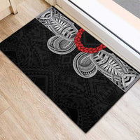 Samoan Traditional Art Tattoos Rubber Doormat Tatau Tribal Motifs with Ula Fala Black LT03 - Polynesian Pride