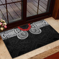Samoan Traditional Art Tattoos Rubber Doormat Tatau Tribal Motifs with Ula Fala Black LT03 - Polynesian Pride