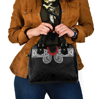Samoan Traditional Art Tattoos Shoulder Handbag Tatau Tribal Motifs with Ula Fala Black LT03 - Polynesian Pride