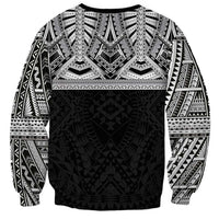 Samoan Traditional Art Tattoos Sweatshirt Tatau Tribal Motifs with Ula Fala Black LT03 - Polynesian Pride
